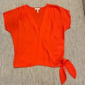 Joie red silk top XS